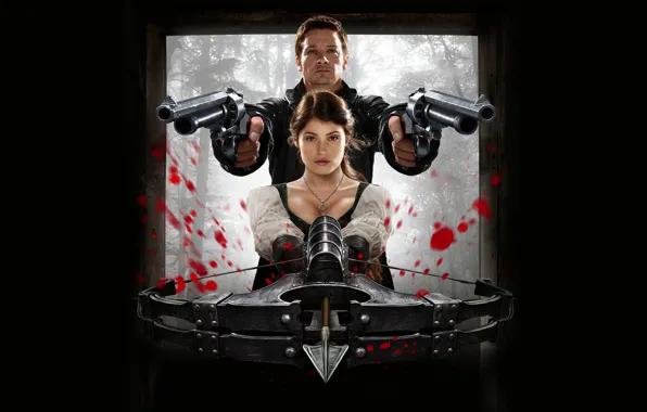 Picture weapons, trunks, crossbow, Jeremy Renner, Hansel and Gretel witch hunters, Hansel and Gretel Witch Hunters, …