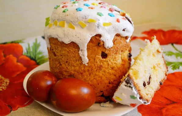 Eggs, Easter, cake, eggs, candied