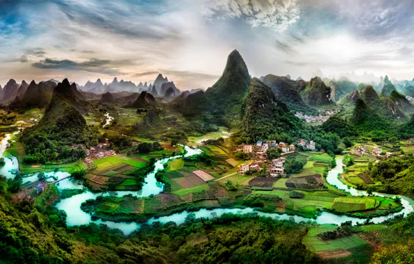 Picture mountains, hills, Guangxi, the South of China, Guangxi Zhuang Autonomous region