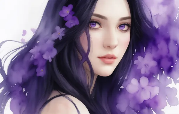 Flower, purple, girl, flowers, holiday, woman, beauty, spring