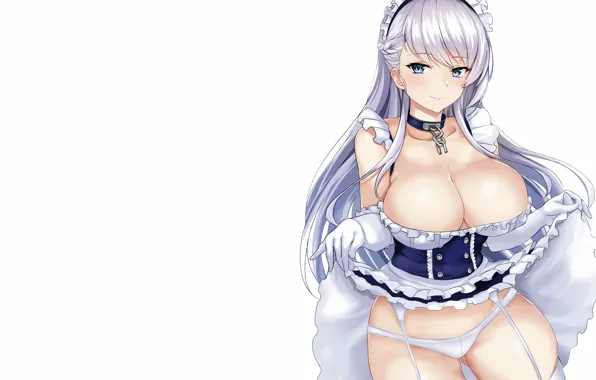 Girl, sexy, lingerie, cleavage, panties, thighhighs, long hair, dress