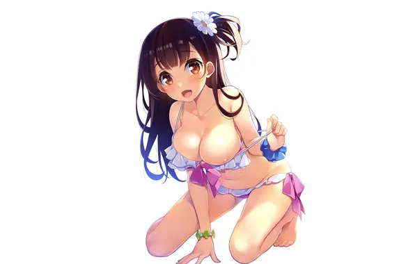 Girl, sexy, cleavage, long hair, legs, brown eyes, boobs, sexy girl