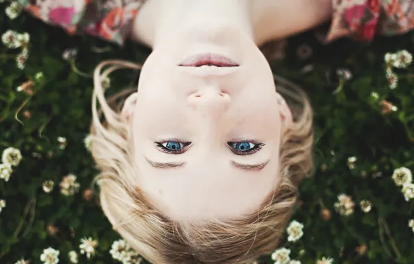 Eyes, girl, blue, blonde