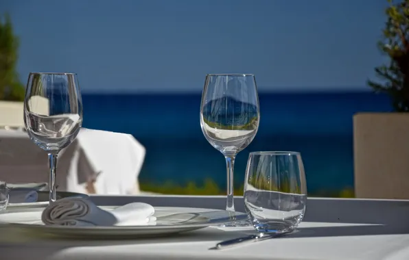 Glass, style, glasses, plate, napkin, serving