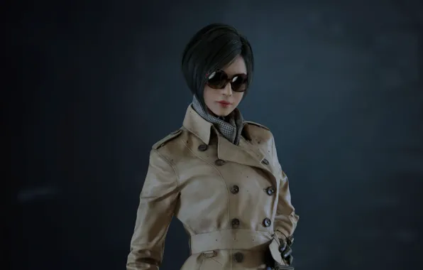 Girl, The game, Glasses, Hair, Game, Hairstyle, Ada Wong, Coat