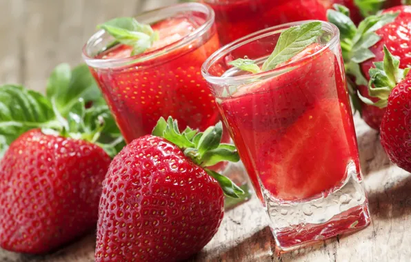 Berries, strawberry, juice, red, red, fresh, ripe, sweet