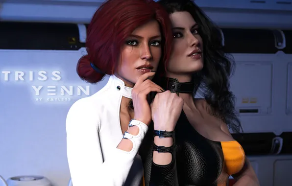 Girl, brunette, red, triss merigold, The Witcher 3, Wild Hunt, yennefer