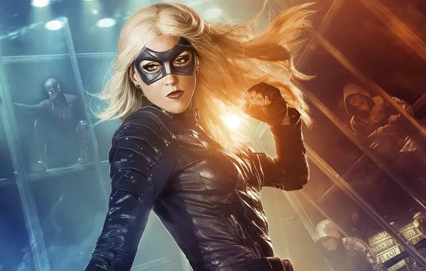 Picture girl, mask, blonde, costume, gloves, comic, Arrow, Black Canary