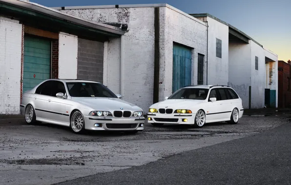 Picture BMW, White, E39, Silver, M5