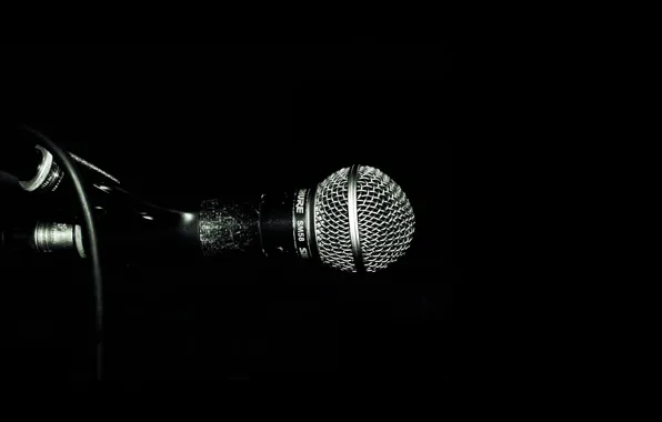 Picture BACKGROUND, BLACK, SOUND, STAND, MICROPHONE, MACRO, WIRE, VOICE
