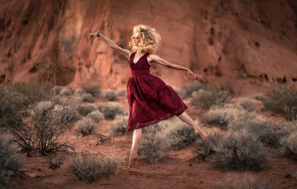 Picture girl, mood, dance, dress