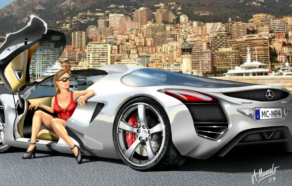 Picture mercedes, painting, supercars