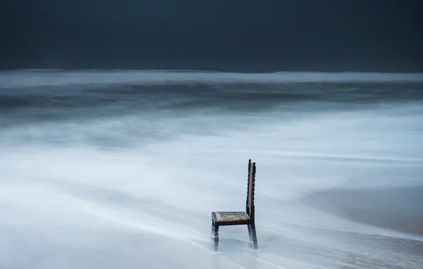 Sea, the sky, chair