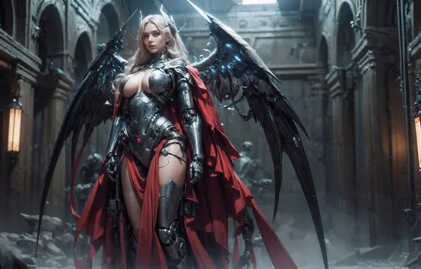 Girl, the Archangel, cyborg