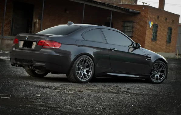 Picture the sky, grey, the building, bmw, BMW, rear view, grey, ramp