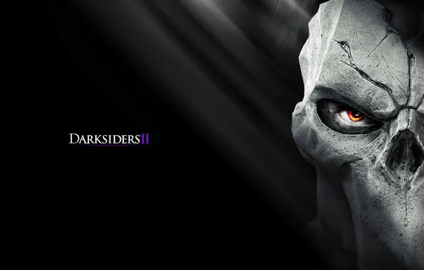 Picture look, death, mask, black background, Darksiders 2, Darksiders II