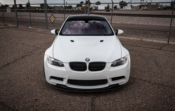 Picture bmw, white, e92, m3, front of the car