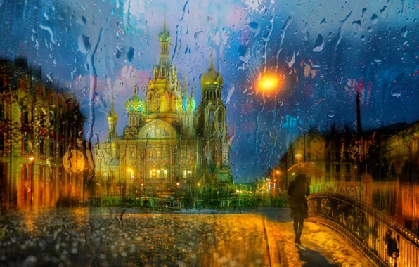 The city, rain, street, Peter, St. Petersburg
