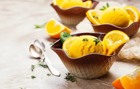 Picture ice cream, dessert, orange, Iryna Melnyk