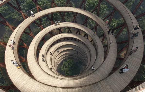 Picture bridge, design, construction, spiral, architecture, Wake up, alternative