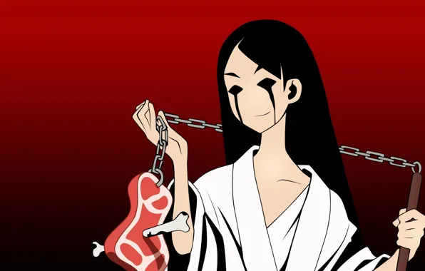 Chain, zombies, meat, bone, art, bloody tears, goodbye, Sayonara Zetsubou Sensei