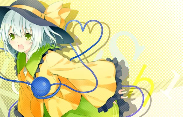 Picture hat, blue layer, green eyes, komeiji koishi, project East, touhou project