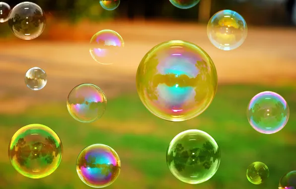 Reflection, background, widescreen, Wallpaper, mood, bubbles, wallpaper, bubble