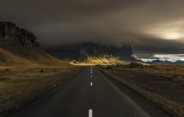 Picture road, mountains, nature, Iceland
