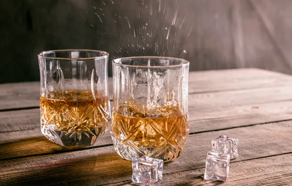 Glass, light, squirt, table, Board, ice, splash, glasses