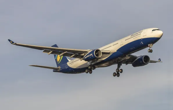 The sky, background, flight, flies, in the sky, a passenger plane, Airbus a330-343