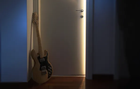 Picture music, guitar, the door