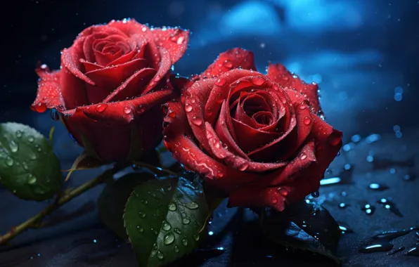 Picture flowers, bouquet, AI art, roses, neural network