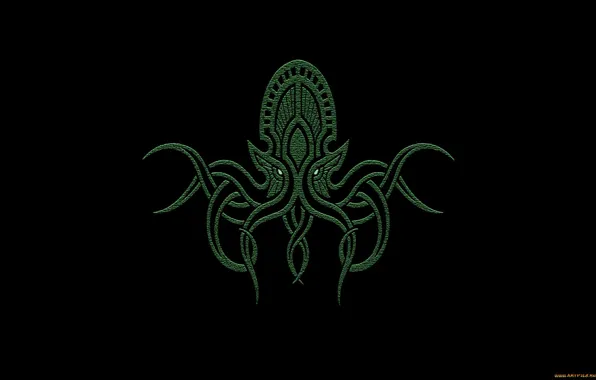 The dark background, fiction, minimalism, Cthulhu