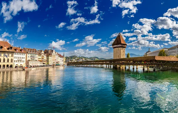 Picture Home, Tower, Lake, Switzerland, Panorama, Luzern