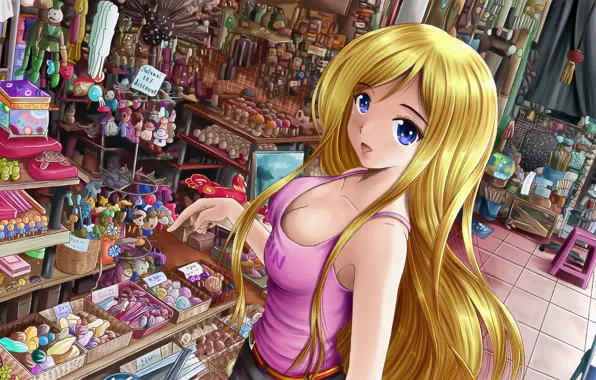 Girl, art, shop, shop, Souvenirs, ilolamai