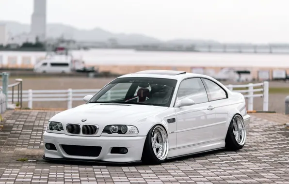 Auto, White, BMW, Machine, BMW, The hood, Tile, Car