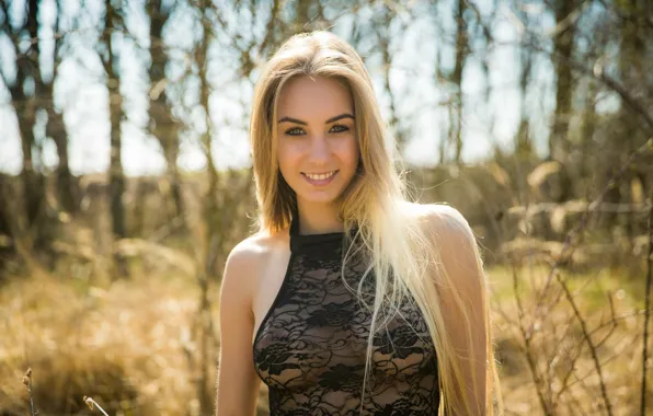 Model, Smile, Blonde, Outside, Lucy Reed, Don't Cha Wish, See Through Top