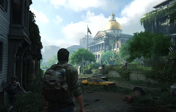 The city, the building, Joel, The Last of Us Part I
