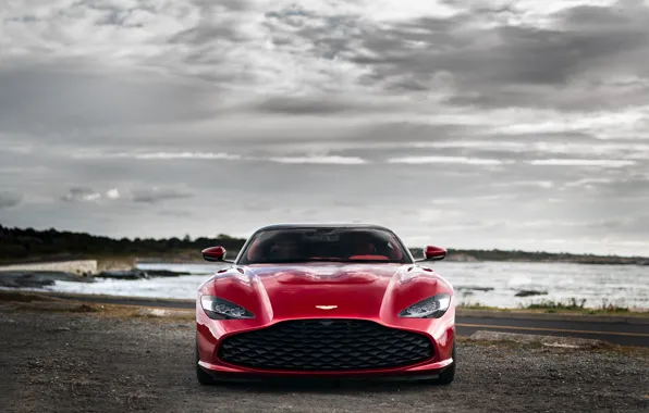 Picture red, Aston Martin, coupe, grille, front view, Zagato, 2020, V12 Twin-Turbo