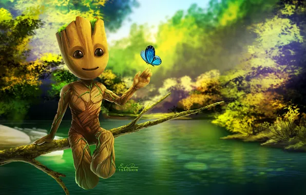 Cinema, movie, film, artwork, Guardians of the Galaxy, Groot, Baby Groot