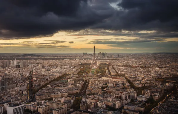 The sky, clouds, tower, Paris, home, Paris, France, street