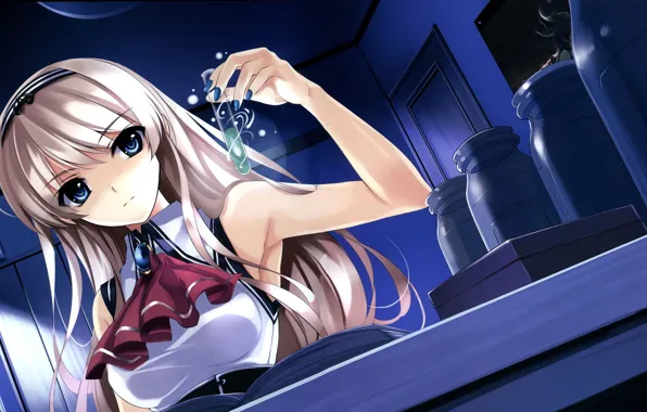 Picture girl, anime, bulb