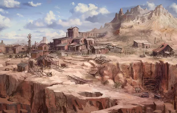 Picture desert, canyon, West, wild, Call of Juarez, The Cartel