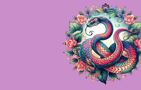 Leaves, flowers, pattern, roses, snake, texture, Christmas, snakes