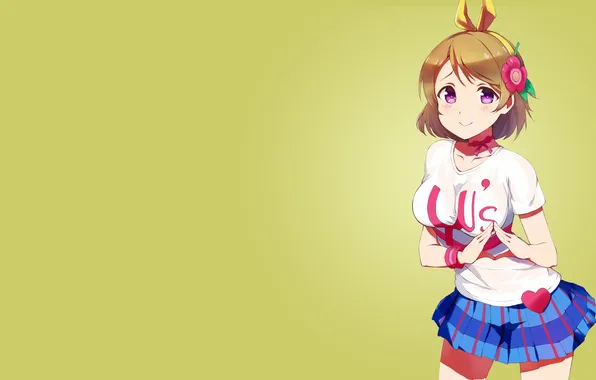 Picture look, girl, smile, gesture, art, embarrassment, love live! school idol project, koizumi does not have