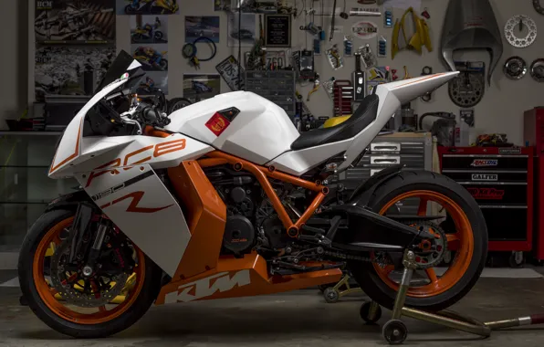 Picture design, garage, motorcycle, sportbike, KTM RC8R