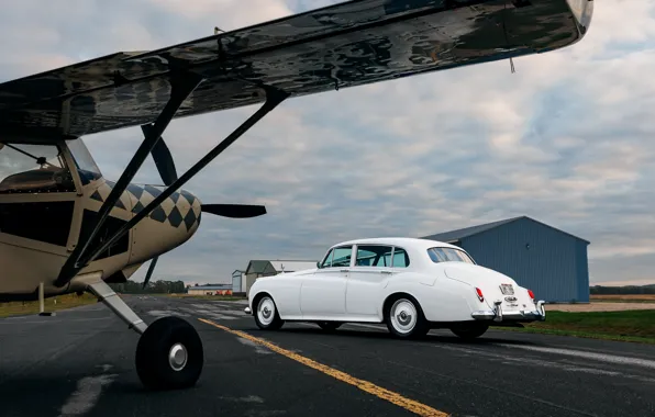Picture car, Rolls-Royce, sky, plane, 1961, Ringbrothers, Silver Cloud, Rolls-Royce Silver Cloud II