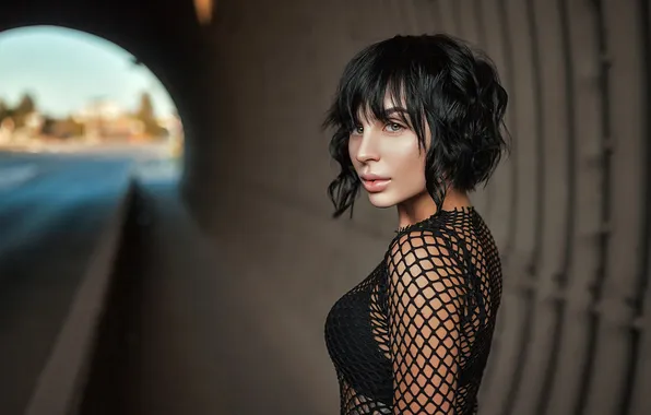 Look, model, portrait, makeup, brunette, hairstyle, the tunnel, is