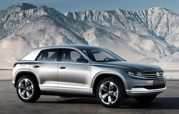Picture mountains, silver, concept, volkswagen, the concept, the front, Volkswagen, the cross coupe