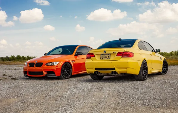 BMW, Orange, Yellow, E92, M3, Lime Rock